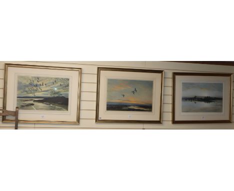 Peter Scott, three limited edition engravings, all signed in pencil, 39 x 55cm