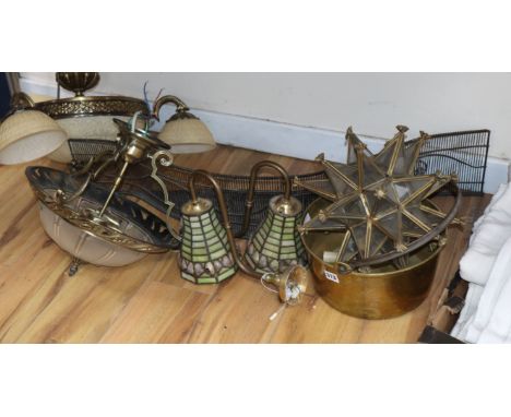 A quantity of lighting and metalwares
