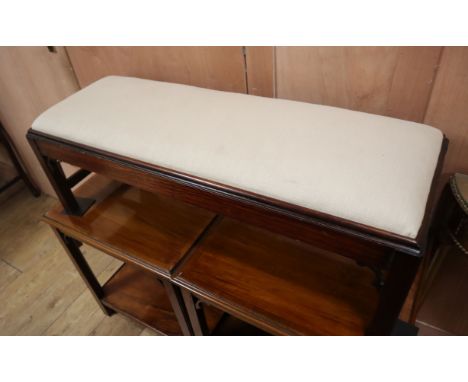 A George III style mahogany fender stool W.100cm