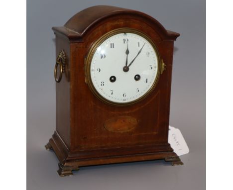 An Edwardian mahogany mantel clock height 24cm