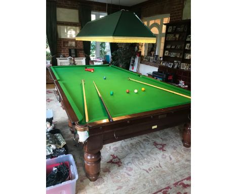 A Victorian mahogany framed full size snooker table by Thurston and Co. Ltd, restored by Hamilton and Tucker, together with b