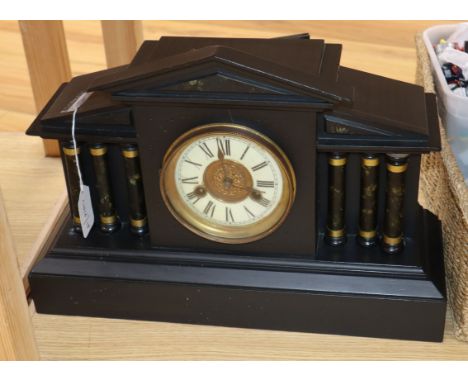 A black painted clock
