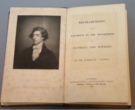 [Beckford, William Thomas] - Recollections of an Excursion to the Monastries of Alcobaca, and Batalha, 8vo, maroon morocco, l