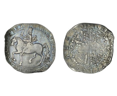 Charles I (1625-1649), Hawarden Castle (?), Halfcrown, mm. pear on obv., three pears on rev., horseman left, rev. oval shield