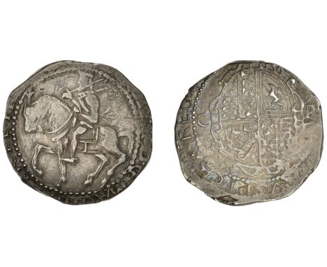 Charles I (1625-1649), Irish issues, ‘Blacksmith’s’ issue, Halfcrown, mm. cross pattée on obv., harp on rev., no cross on hou