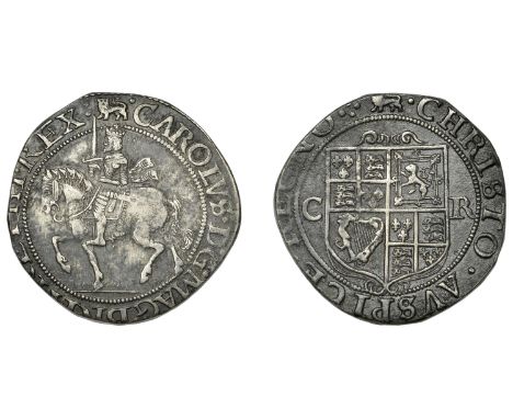 Charles I (1625-1649), York mint, Halfcrown, Gp 1 [type 1], mm. lion, grassy ground line, square-topped garnished shield, c r