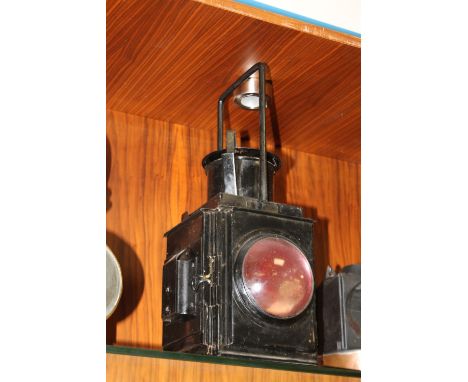 A LARGE VINTAGE RAILWAY LAMP