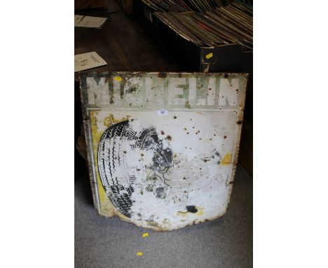 A VINTAGE GALVANIZED MICHELIN SIGN