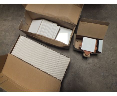 THREE BOXES OF WHITE CERAMIC TILES