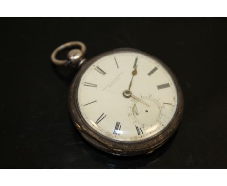 A HALLMARKED SILVER FUSEE POCKET WATCH BY PETER DICKINSON OF PRESTON 