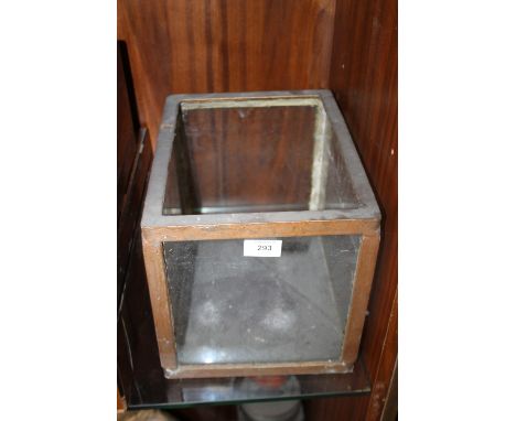 A VINTAGE CAST METAL GLASS DISPLAY CABINET