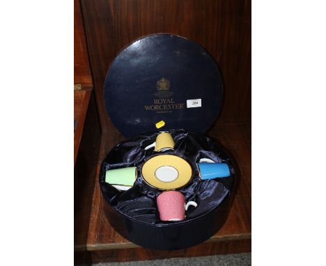 A BOX OF ROYAL WORCESTER CUP AND SAUCER SET 