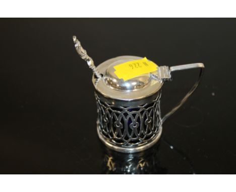 A HALLMARKED SILVER MUSTARD POT
