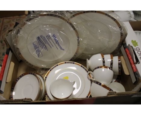 A TRAY OF WEDGWOOD TAPESTRY CHINA