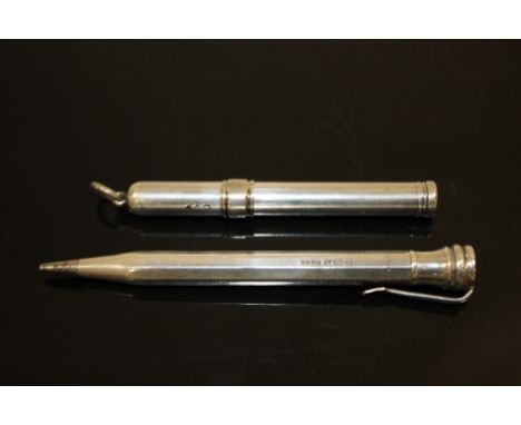 A HALLMARKED SILVER 'EVERSHARP' PENCIL TOGETHER WITH ANOTHER (2) 
