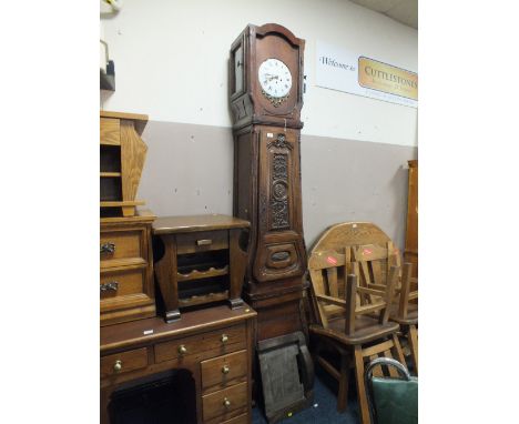 A FRENCH TALL COUNTRYMADE LONGCASE CLOCK, H 260 CM, a/f