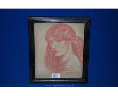 A red Chalk portrait of Jane Morris.