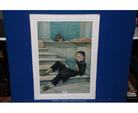 A Print of Pears Soap Boy reading book