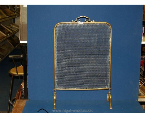 A Victorian Brass Firescreen