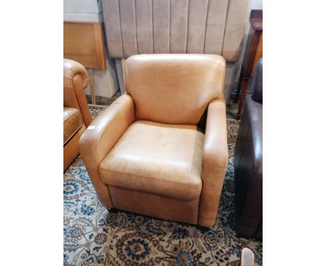 Light brown leather armchair (matches Lot 535)
