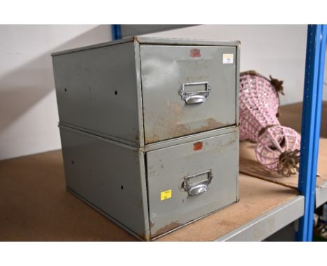 A vintage two drawer Veteran Series cabinet