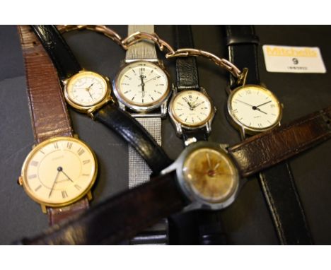 A tub of vintage wristwatches to include, Bulova, Accurist anti magnetic, etc.