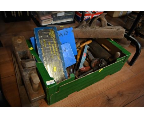 Three woodworking planes and tools to include files 