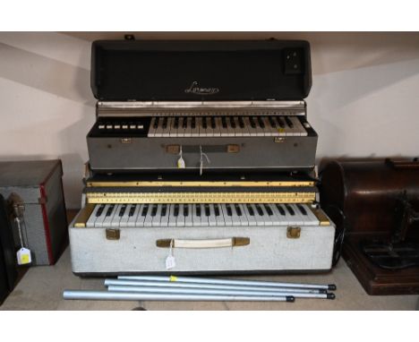 Two vintage cased organs to include a Lorenzo organ 