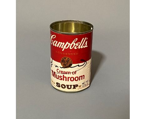 Andy WARHOL (1928-1987)Campbell’s Soup Chicken with RiceBoîte de conserve métallique. Signé au feutre sur l’étiquette. Cachet