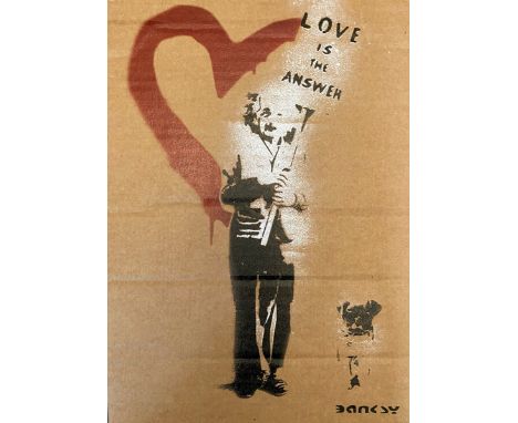 BANKSY DISMALAND – D’APRESBombe aérosol et pochoir sur carton, signé et numéroté à 50 exemplaires.Art gratuit de la peinture 