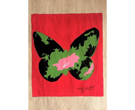 Andy WARHOL (1928-1987), Attribué àButterflyTechnique mixte sur papier, porte une signature en bas au milieu. Porte le cachet