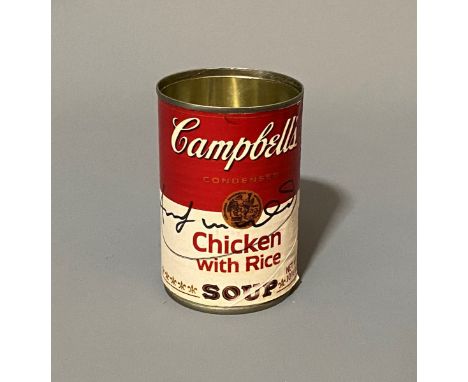 Andy WARHOL (1928-1987)Campbell’s Soup Cream of MushroomBoîte de conserve métallique. Signé au feutre sur l’étiquette. Cachet