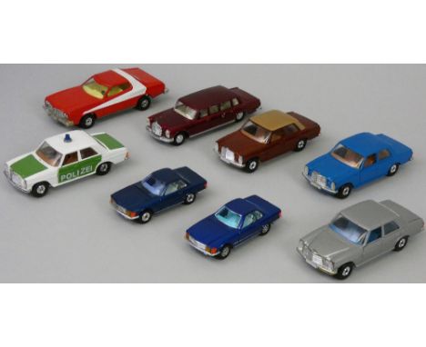 Corgi - six unboxed die-cast models of Mercedes-Benz comprising; No. 128 Model 600, Whizzwheels 350 SL (x2), 240D (x4), toget