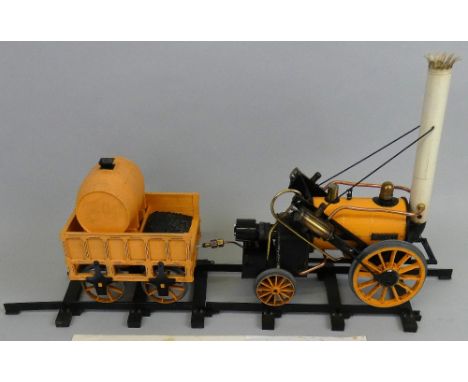 Hornby - a 3 ½" gauge G100 Stephenson's Rocket 'Real Steam Train Set' comprising; 0-2-2 Locomotive and Tender yellow "Rocket"