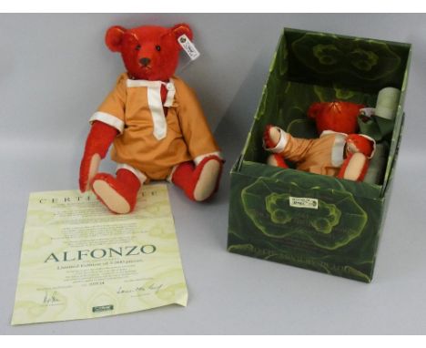 Two Steiff limited edition bears comprising; 'Baby Alfonzo' teddy bear, No. 01645/5000, EAN 653773, with boot button eyes, st