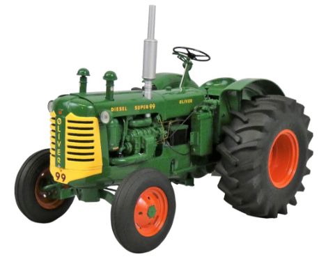 A 1:12 scale Oliver Super 99 Diesel 4-5 plow tractor, together with Franklin Mint receipts and paperwork.