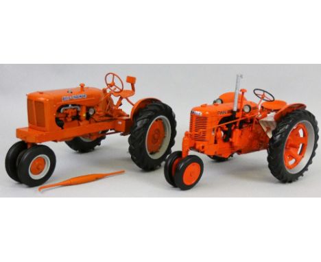 A 1:12 scale Case SC narrow front tractor, No. B11YF71, together with a 1:12 scale Allis-Chalmers WC narrow front tractor, va