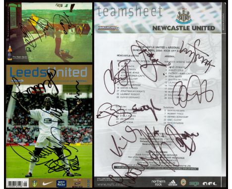 Football Collection of 2 Signed Items. Leeds Utd Multi Signed Leeds V Arsenal 1/11/2003 Matchday Programme Signed by 8 Leeds 