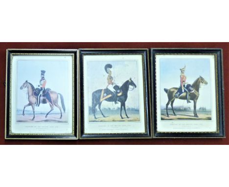 Antique military prints - Officers of the British Army from the 19th Century No's 43, 47 and 50 by L Mansion printed by Lefeb