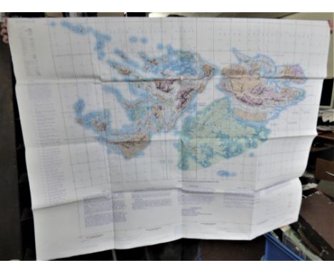 British Falkland War Map Royal Engineers Briefing Map, a good level of information about the Island and its areas including: 