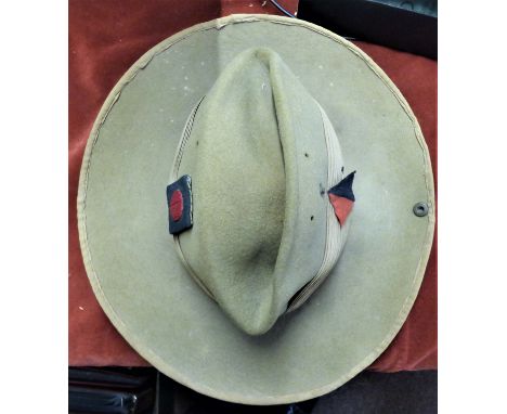 British Commonwealth WWII Military slouch cap with 5th Indian Infantry Division insignia on the right hand side and the Artil