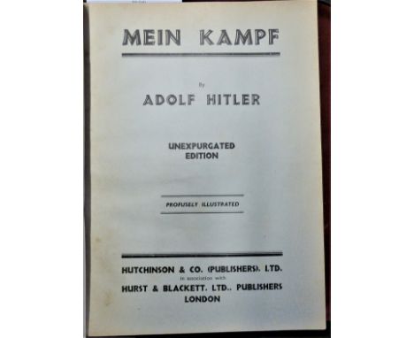 Hitler's Mein Kampf Bound copy of the famous edition which was translated for English readers in a weekly magazine by Hutchin