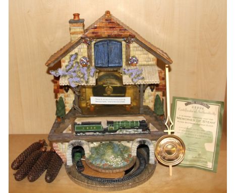 A Flying Scotsman cuckoo style clock, H. 31cm.