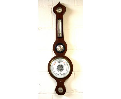 A 19th Century mahogany mercury barometer, H. 94cm. (no mercury)