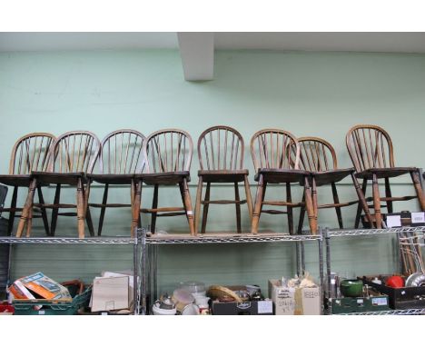 Eight hoop &amp; stick back single chairs with solid seats&nbsp;