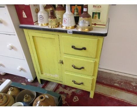 Retro kitchen cabinet with enamel top