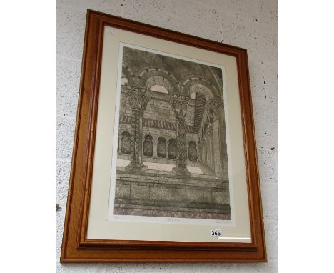 L/E and signed architectural print by Valerie Thornton