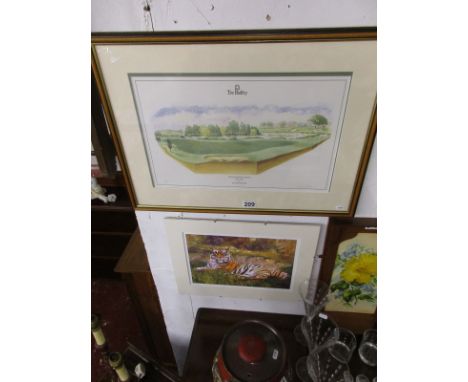 L/E & signed print - 'The Brabazon Course' by David Beckers & signed tiger print