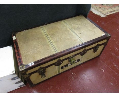 Canvas & metal travelling trunk