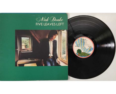 NICK DRAKE - FIVE LEAVES LEFT LP (UK PINK-RIM - ISLAND ILPS 9105). A superb 1972 reissue pressing of Nick Drake's debut LP Fi